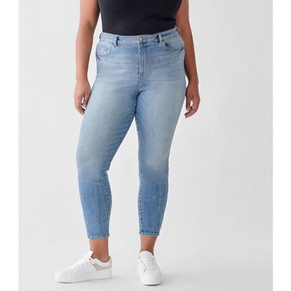 DL1961 Farrow Ankle Jeans Women's 20W Blue High Rise Instasculpt Skinny - Picture 1 of 5